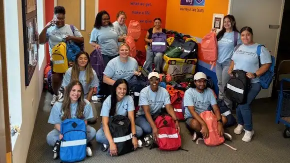 Stuff the bus CCU volunteers at Stuff the Bus event
