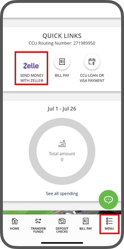 Access Zelle in CCU APP